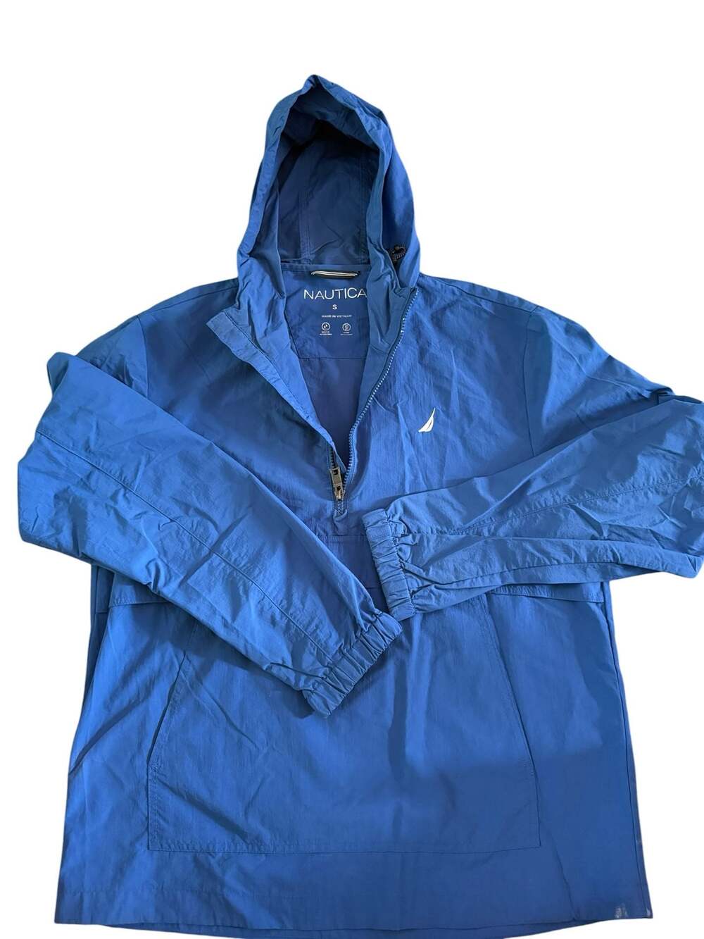 Nautica Men's Size S Blue Water Resistant Windbreaker Pullover Jacket